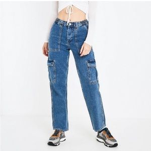 BDG Skate High Waist Cargo Jean Blue W 30 L 32 Skater Jeans Excellent Pre Owned